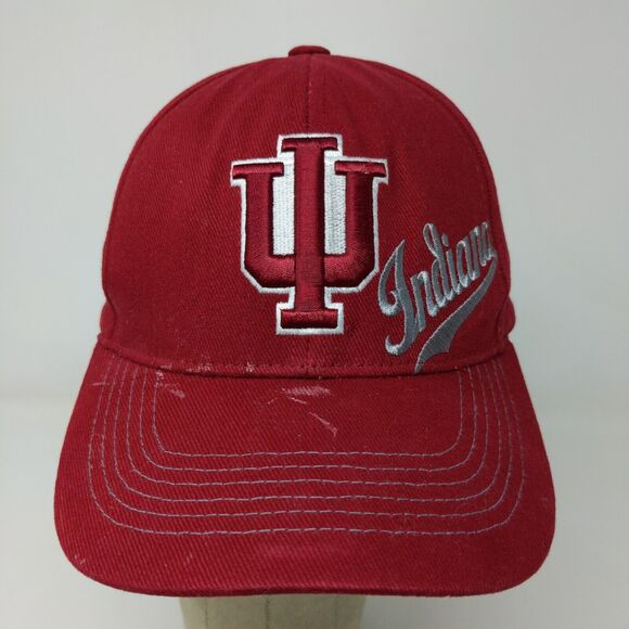 Captivating Headwear Men's Snapback Hat Red OSFA Embroidered IU Hoosiers Logo - Picture 3 of 13